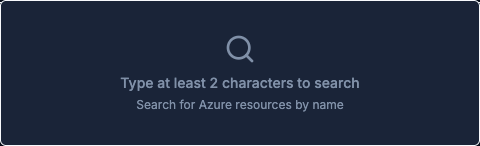 Search popover empty state reading Type at least 2 characters to search