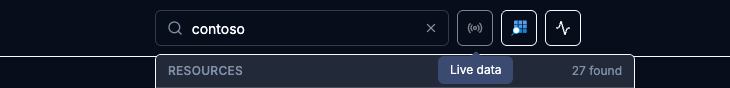 Mode toggle in the non-scan Live data state for Performance, showing the radio icon, disabled appearance, and Live data tooltip