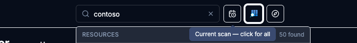 Mode toggle in the scan-based Current scan state with the calendar-clock icon and its tooltip reading Current scan, click for all